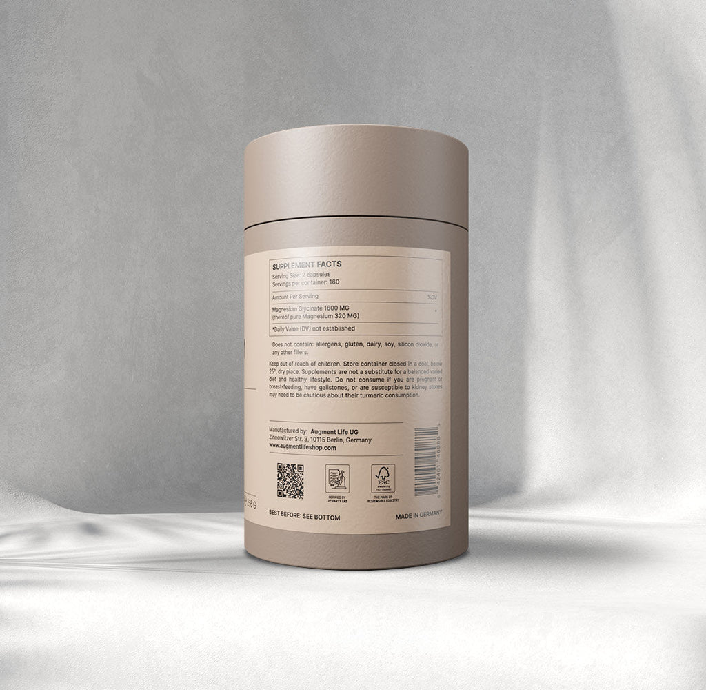 Magnesium Glycinate 800 mg – 320 kapsler | Augmentlife